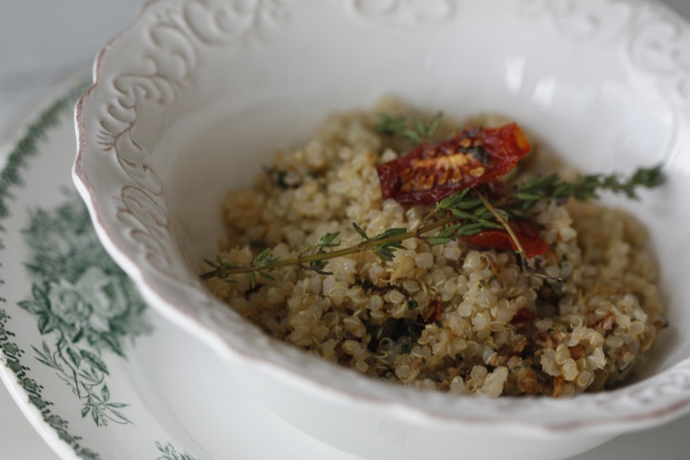 Quinoa with Tomato Pesto